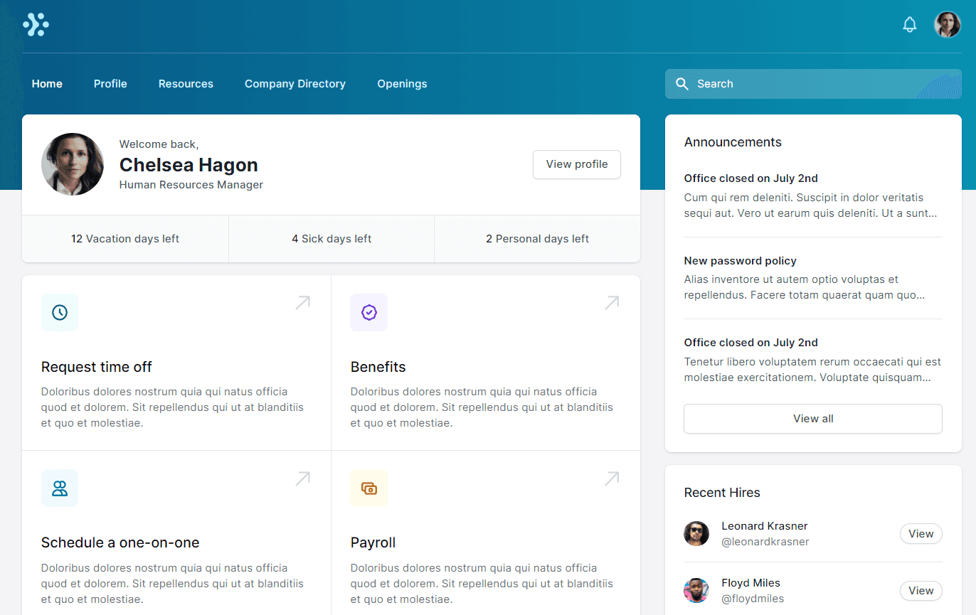 Webdesign Coaches - Mitgliederbereich Dashboard